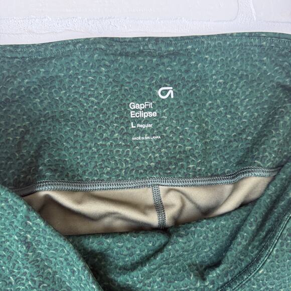 Gap Fit Women's Eclipse Green Print Yoga Capri 7/8 Pants Stretch sz L - Picture 6 of 6